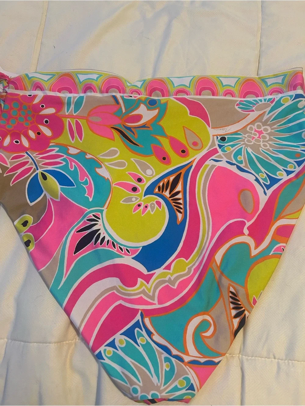 NWT Colorful Trina Turk High Waist Side Tie Swimsuit Bottom Size 14